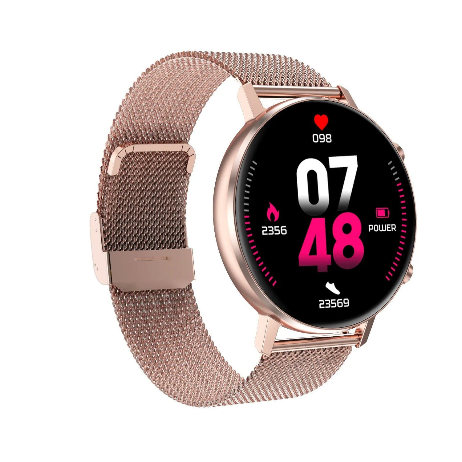 DT96 smart bracelet fitness tracker with steel strap and 1.3 inch screen display