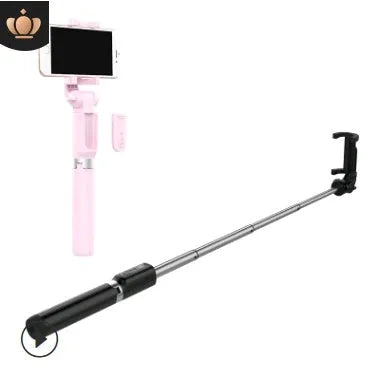 Aluminium alloy Bluetooth selfie stick tripod with remote control in black, pink, or white