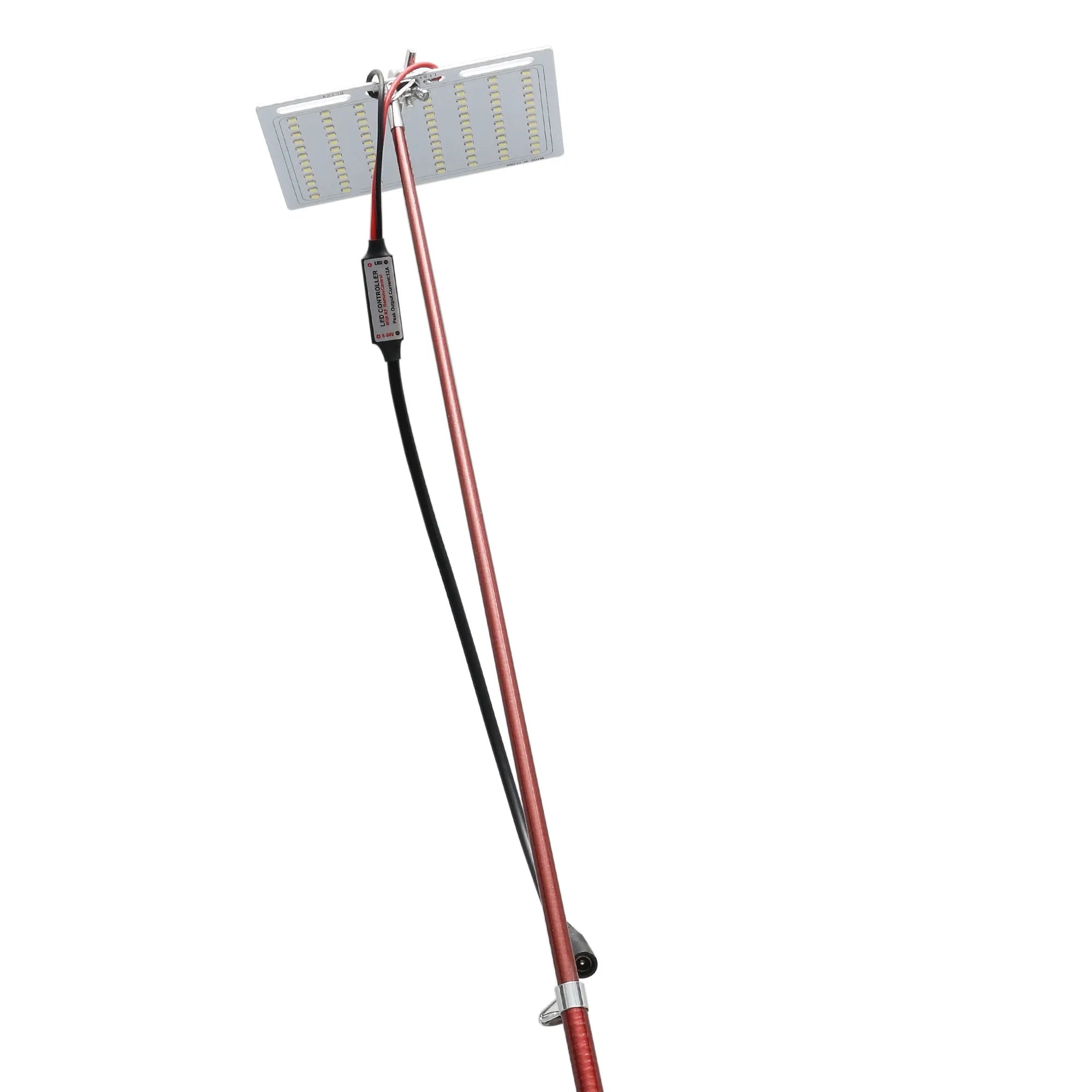 White LED fishing rod light with telescopic pole and remote controller for outdoor use