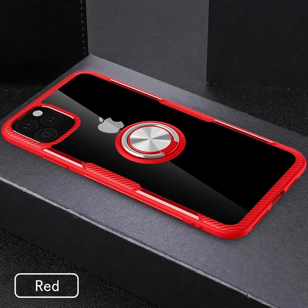 Black PU back cover phone case for iPhone 11 Pro Max showing button access points