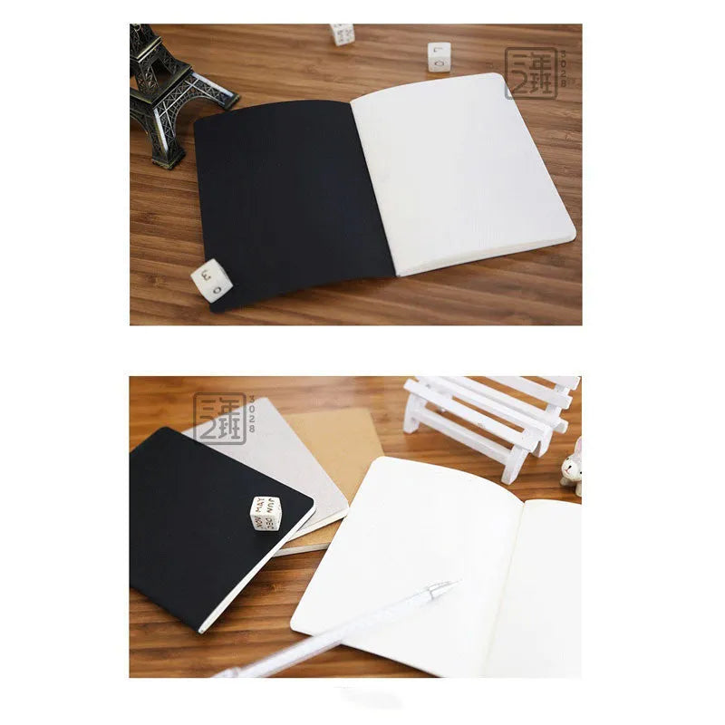 Retro plain graffiti book with blank pages, shown with a black paper cover.