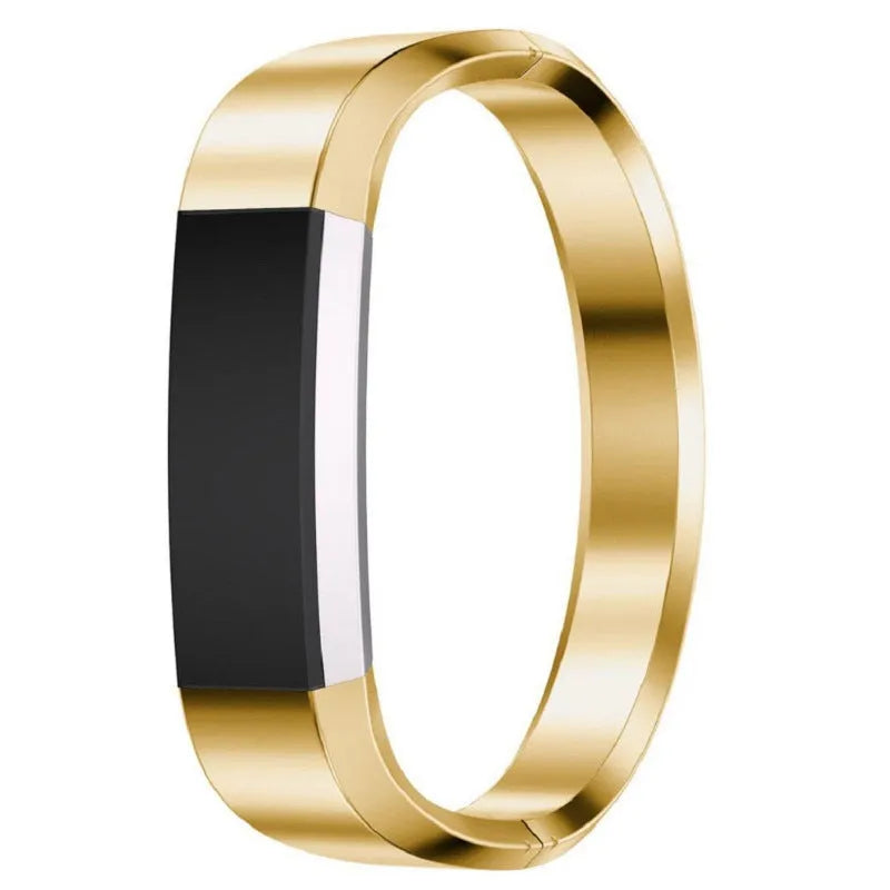 Stainless steel replacement bracelet for Fitbit Alta smartwatch in silver colour with deployment buckle