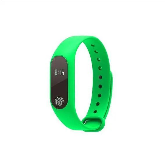 A motion intelligent hand ring fitness tracker on a wrist, showing a heart rate display, available in multiple colours.