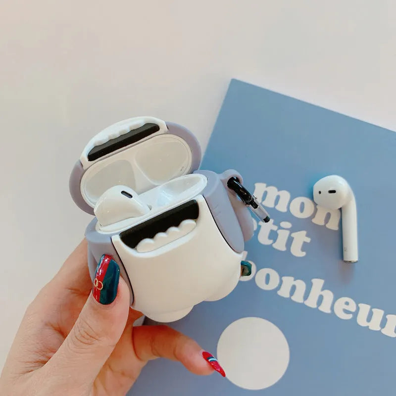 Colourful printed silicone protective case cover for Apple AirPods 1 and 2 wireless headphones.