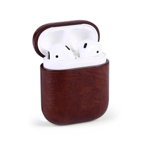Genuine leather protective case for Apple Airpods in four colour options