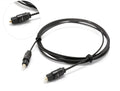 OD2.2 digital audio optical fibre cable with PVC jacket shown alongside length options