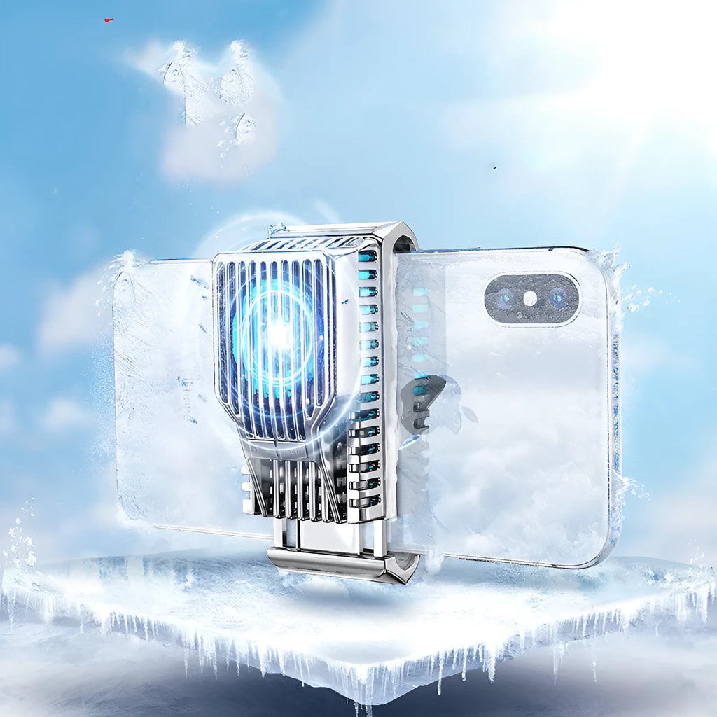 Mobile phone radiator cooling accessory with adjustable clip for 4-7 inch smartphones