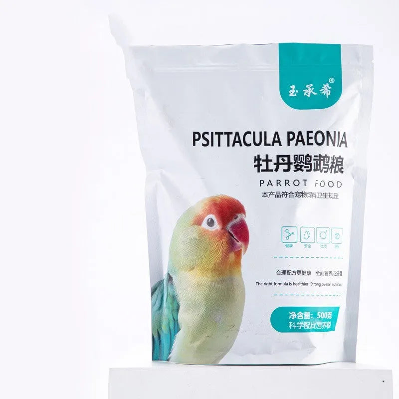 500g bird feed seed blend for peony parrots, Xuanfeng, and small sun conures in a plastic bag