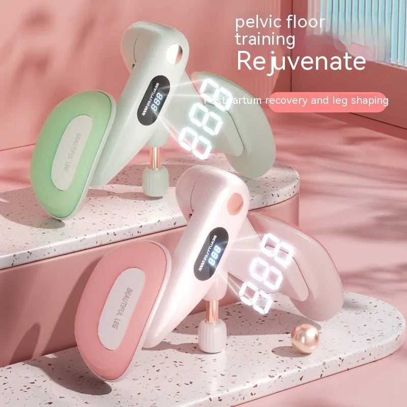 Pelvic floor muscle training device with digital counter in gray colour