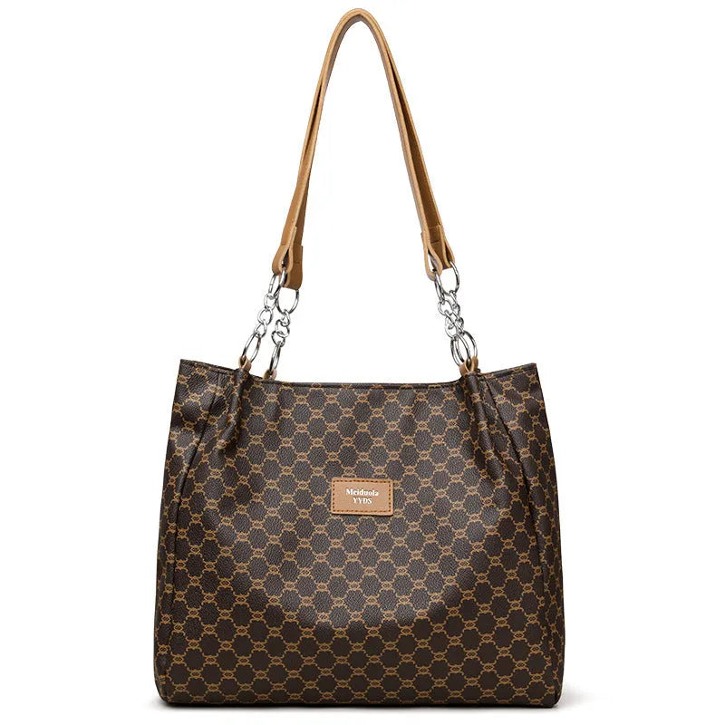 Women's retro style handbag in soft PU leather available in brown, grey and white colour options