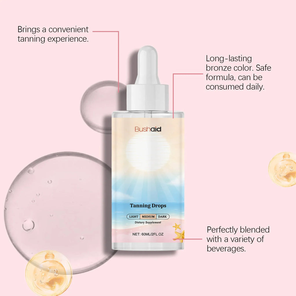 60ml bottle of tanning drops for sunless face and body self tanning