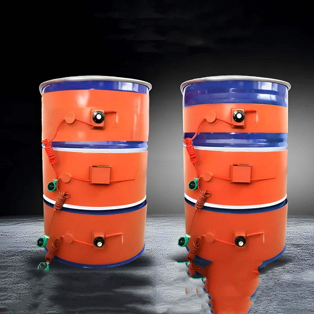 200-litre oil drum heating belt with flexible silicone rubber element and control unit