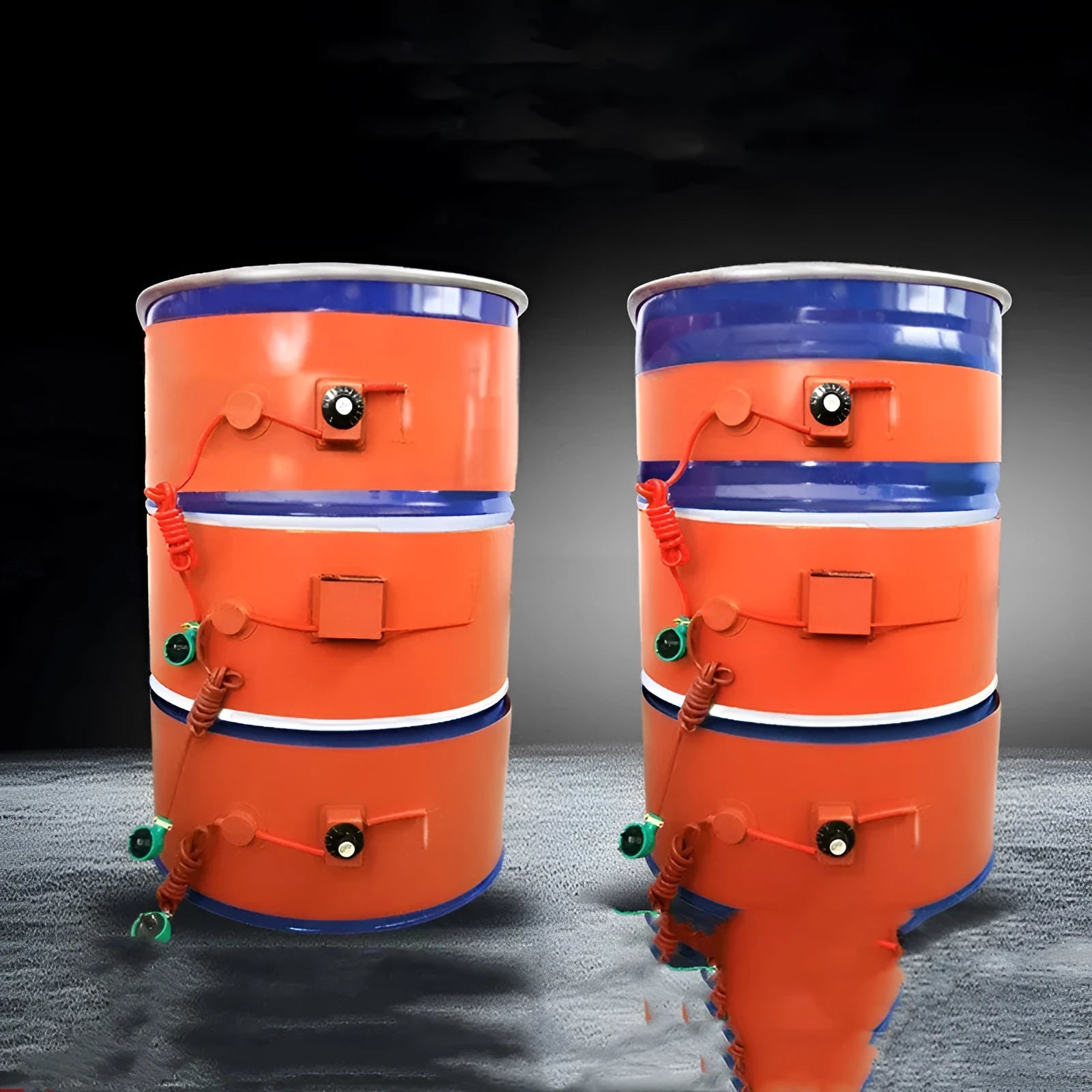 200-litre oil drum heating belt with flexible silicone rubber element and control unit