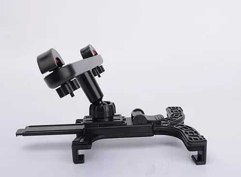 Black universal tablet holder for car rear seats with rotary bracket