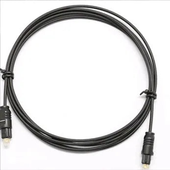 OD2.2 digital audio optical fibre cable with PVC jacket shown alongside length options