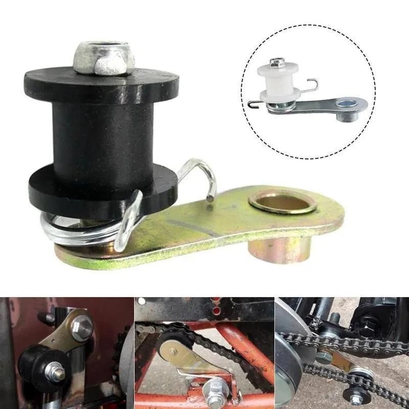 Off-road ATV chain tensioner accessory in white and black colour options