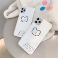 Silicone mobile phone case with a cartoon bear design for Apple iPhone models.