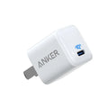 White 18W fast travel charger with UK plug and USB interface for mobile phones