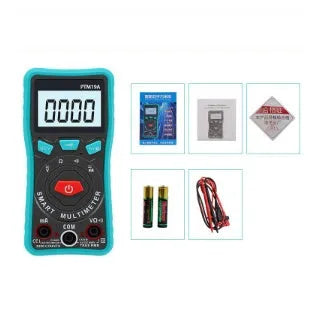 Green automatic digital multimeter with LED display and rear bracket for electrical testing