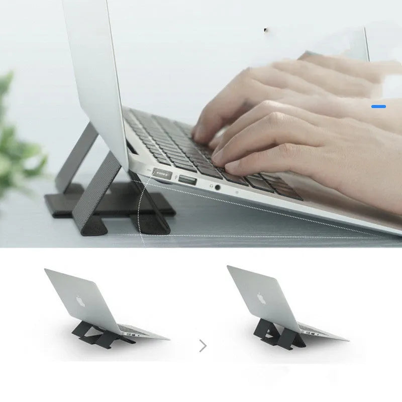 Ringke Folding Stand2 grey notebook stand with PU and metal construction, 210x160mm