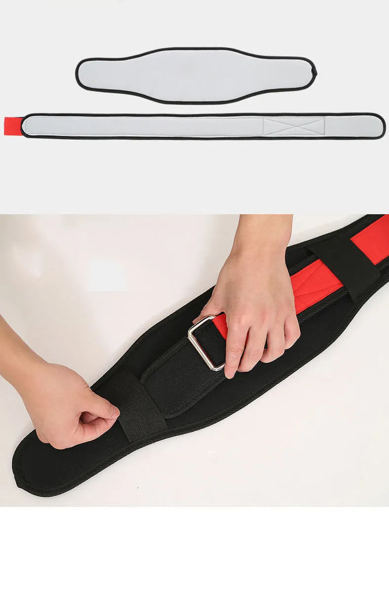Nylon fitness weightlifting waistband in black red yellow colours for adult gym training
