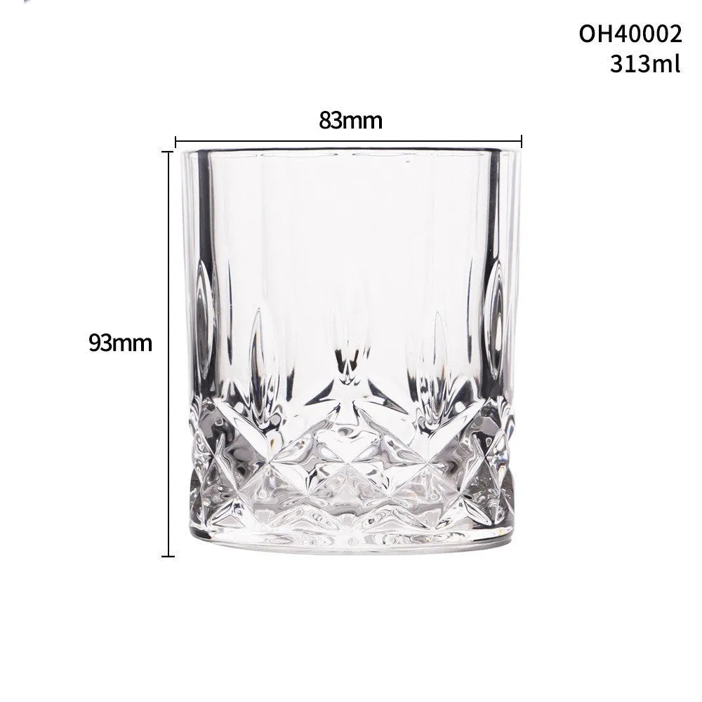 Thick bottom crystal whiskey shot glass in amber colour with 301-400ml capacity