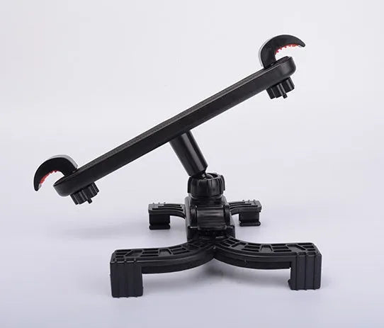 Black universal tablet holder for car rear seats with rotary bracket