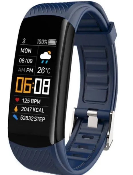 Adult TPU sports pedometer bracelet with coloured strap and 0.96-inch screen.