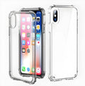 Transparent clear TPU shockproof case for iPhone on a table.