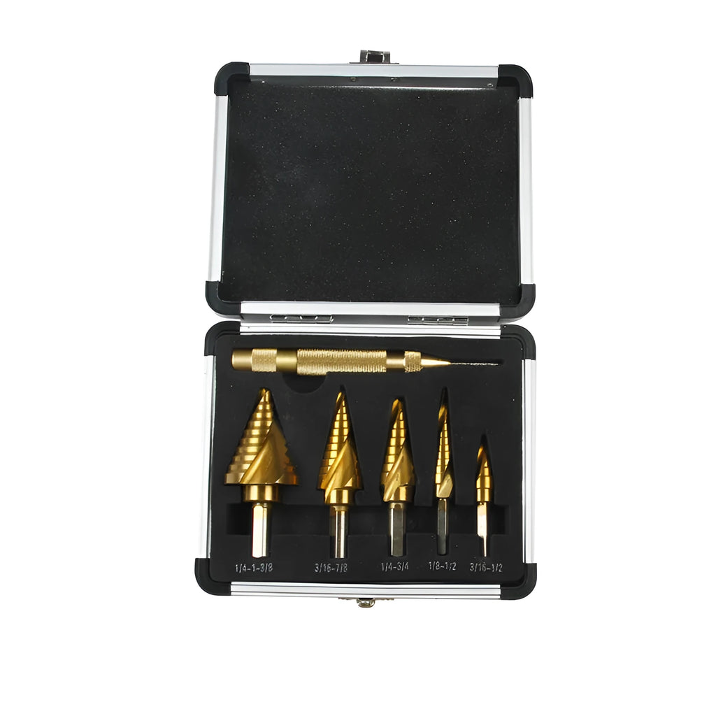 Gold aluminium engineering marking-out box with steel opening mechanism