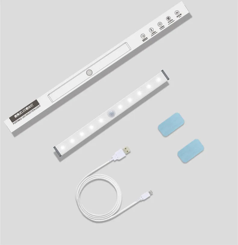 LED human body induction magnetic closet light with aluminium shell and magnetic mounting back
