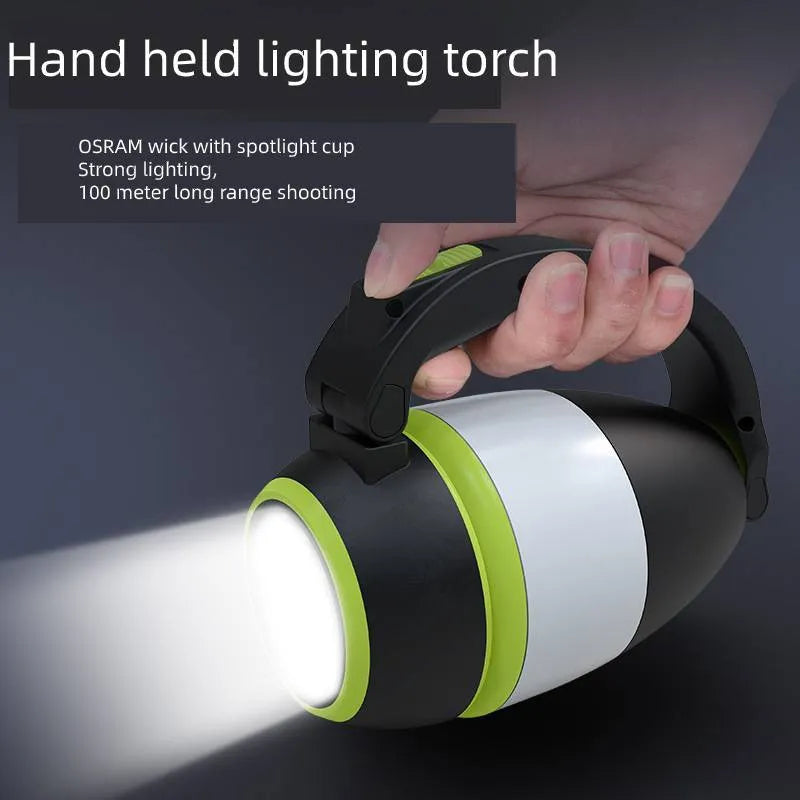 Black green multifunctional LED lamp with adjustable angle lighting and USB charging port