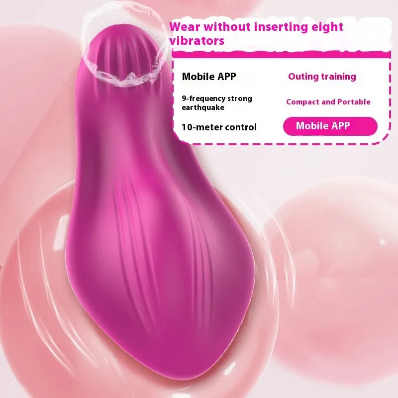 Rose red wearable female massager with smartphone app control and USB charging port