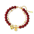 Women's sterling silver bracelet with Ruyi, Xiangyun and cinnabar flower traditional motifs