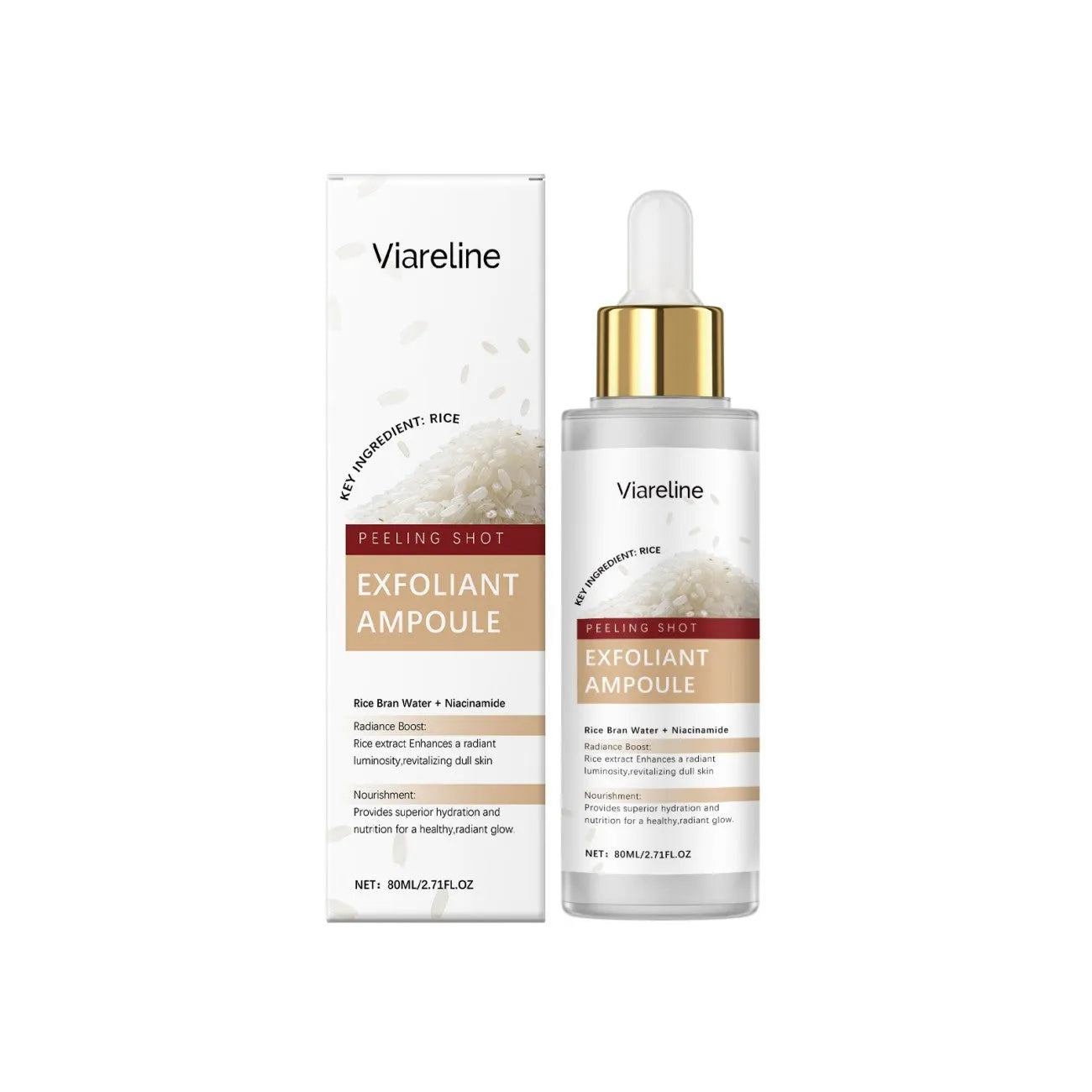 80ml bottle of exfoliating facial liquid for cleansing and nourishing skin