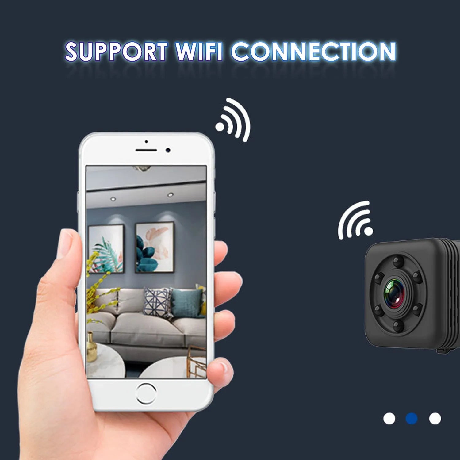 SQ29 black waterproof sports camera with 300mAh battery and MicroUSB port