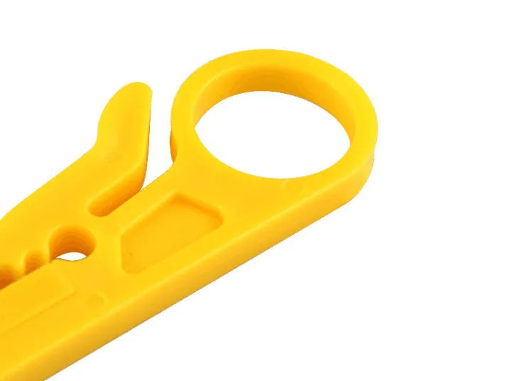 Yellow mini portable wire stripper tool with 0.6mm stripping diameter.