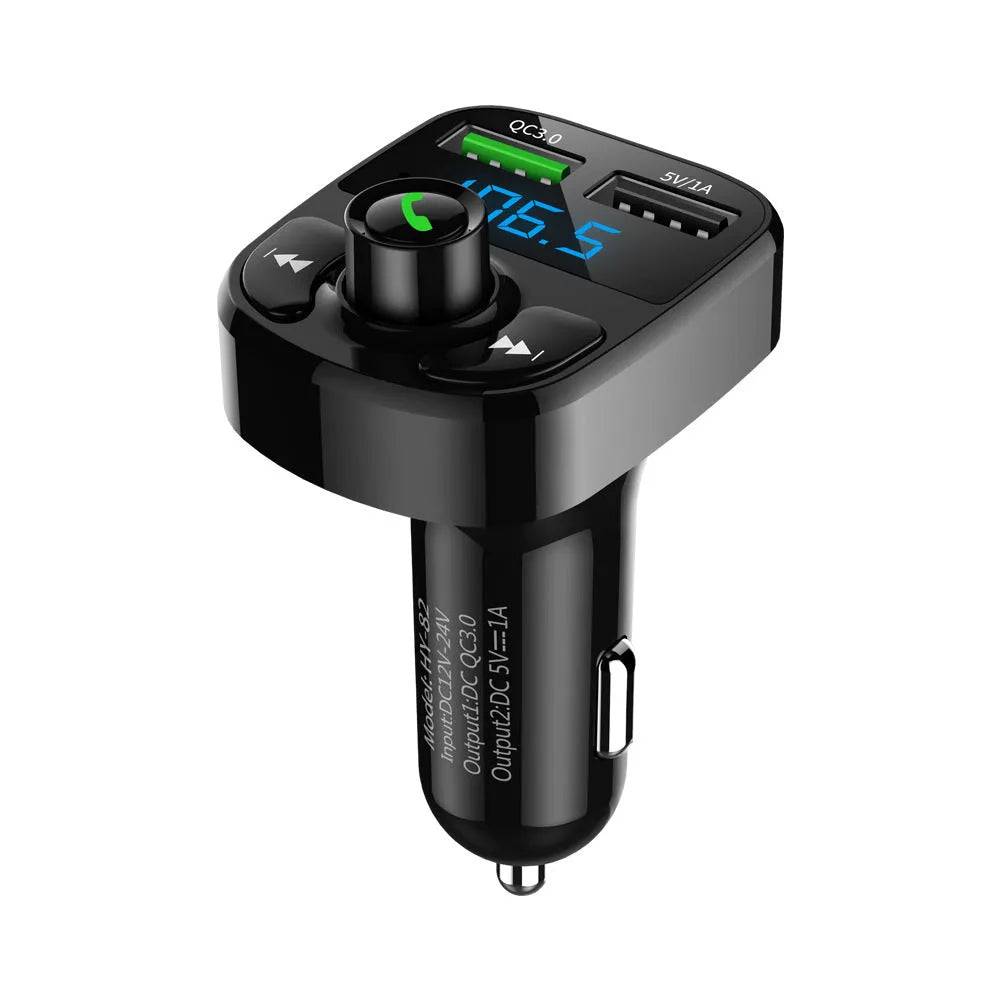 HY82 car MP3 player with Bluetooth and USB ports for cigarette lighter installation