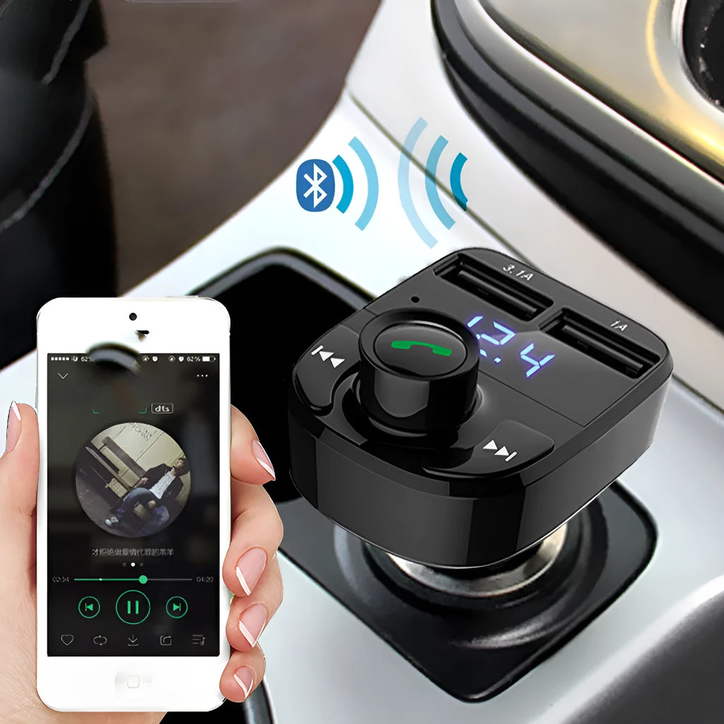 HY82 car MP3 player with Bluetooth and USB ports for cigarette lighter installation