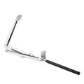 Silver and black aluminium alloy automatic greenhouse window opener kit with installation fittings.