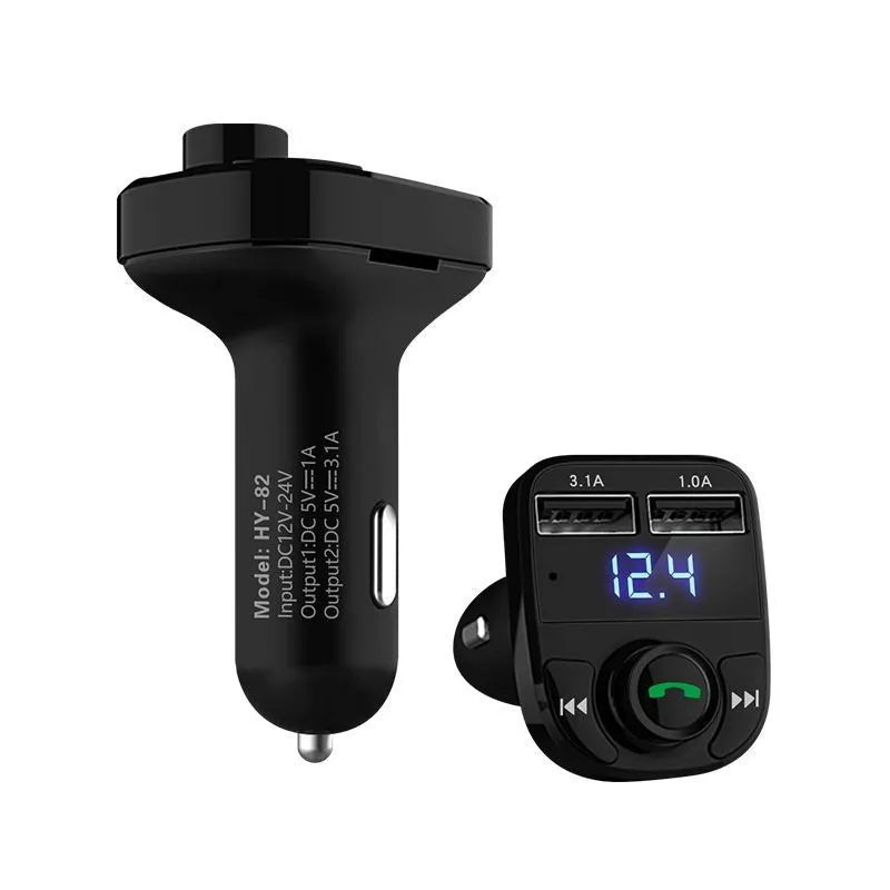 HY82 car MP3 player with Bluetooth and USB ports for cigarette lighter installation