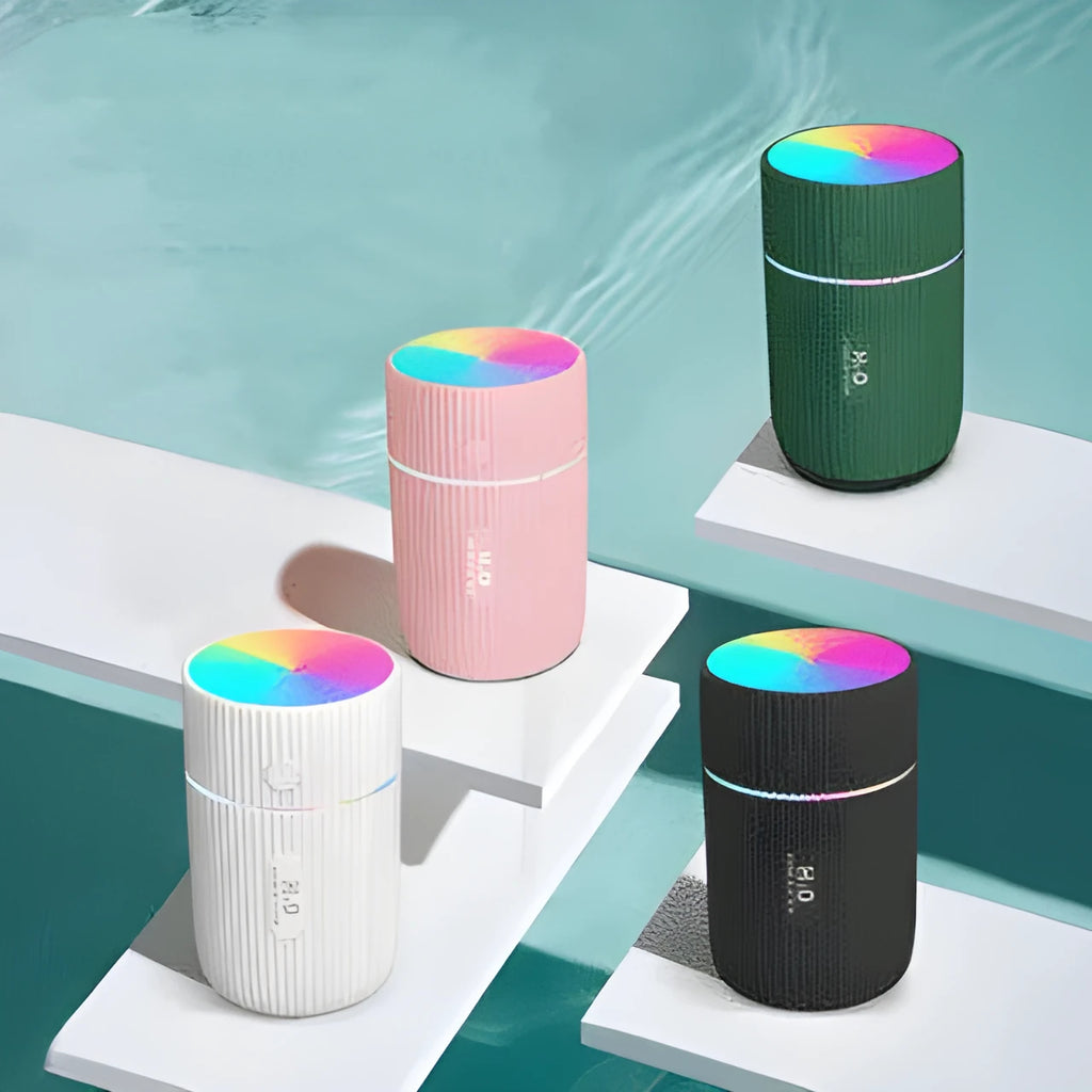 Portable ultrasonic essential oil diffuser with USB cable and four colour options