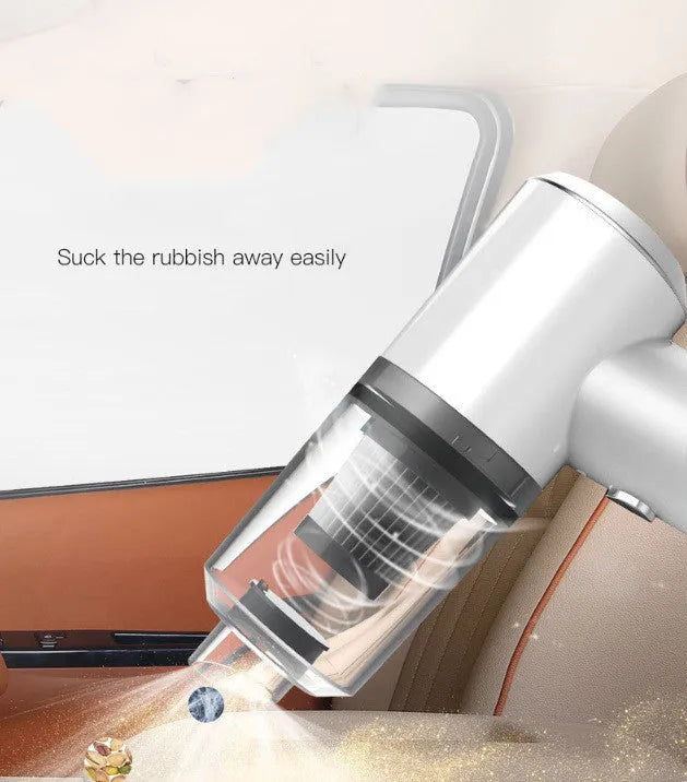 Wireless car vacuum cleaner with compact ABS plastic body and extended cable for vehicle interior cleaning