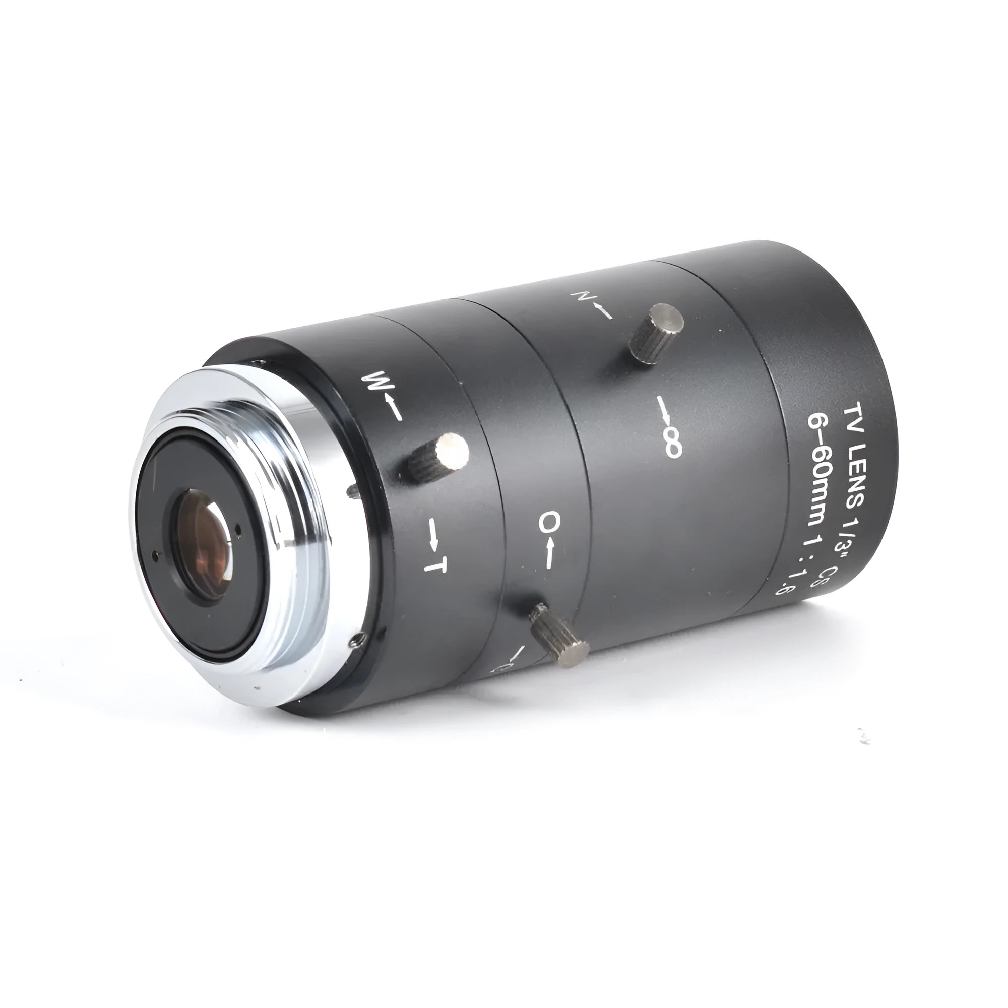 Black manual aperture 6-60mm CCTV camera lens with CS mount for surveillance systems