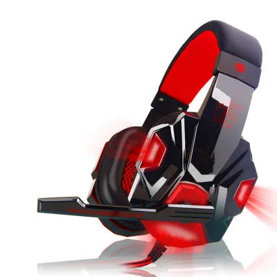 PC780 gaming headphones with microphone in black and blue colour combination, head-mounted design