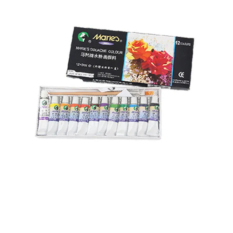 Boxed set of Marley gouache paint tubes in 12ml size showing colour options