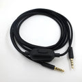 Black universal game headset cable with 3.5mm 4-pole male connectors for gaming audio replacement