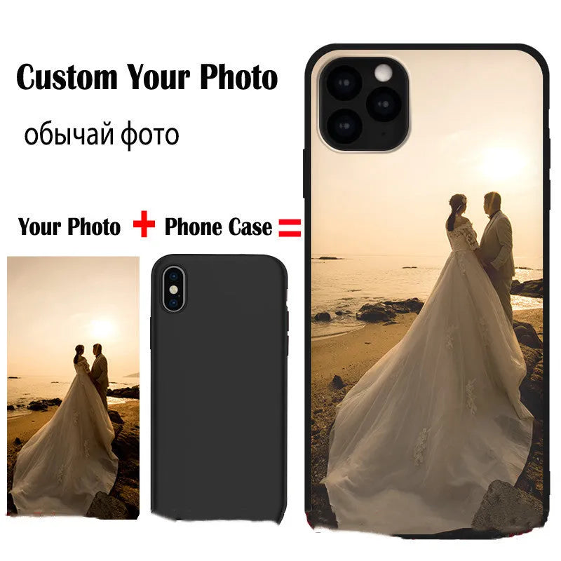 Custom TPU phone case with black solid colour back and fine matte finish, compatible with Apple iPhone models