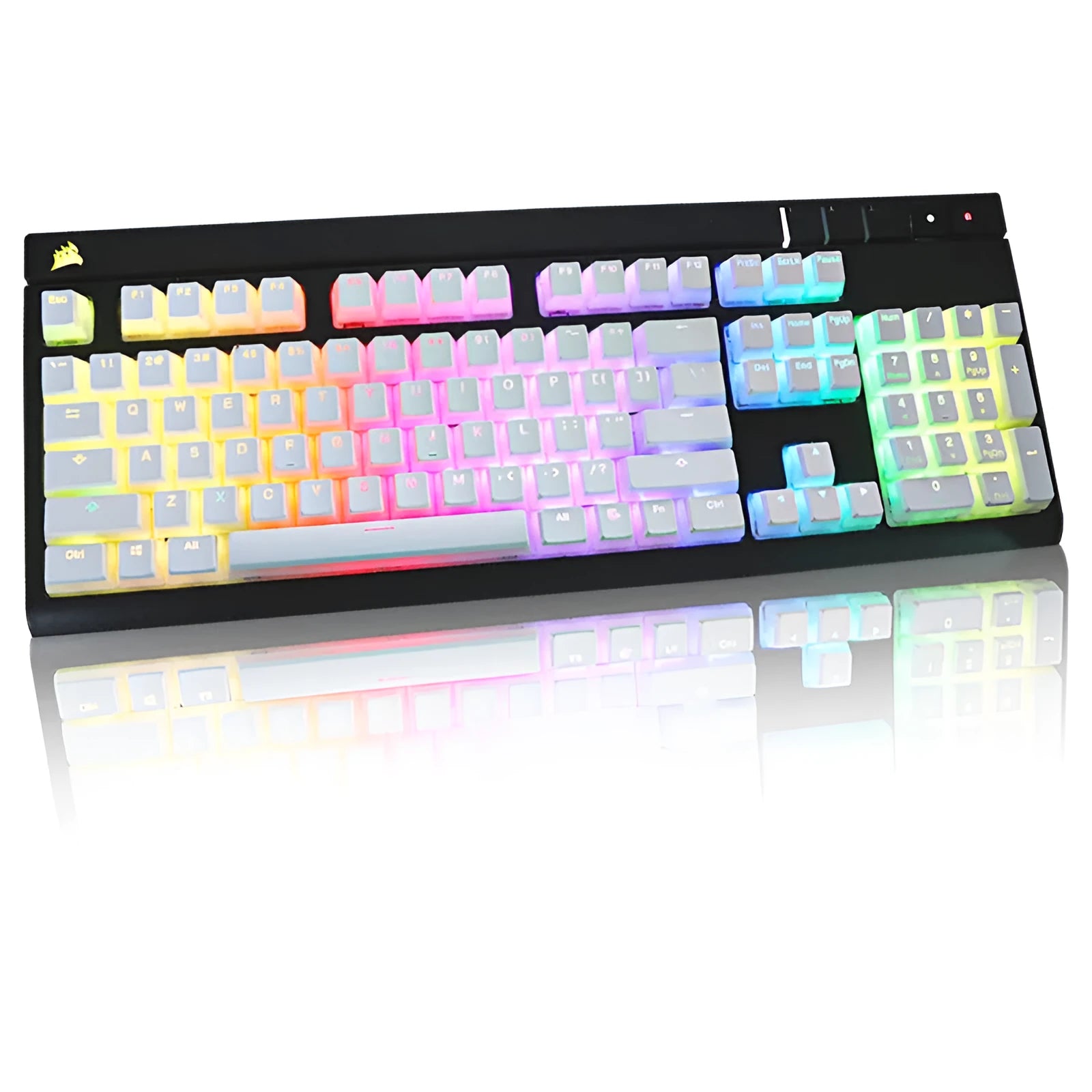 White PBT pudding keycaps 141-key set for mechanical keyboards with RGB backlighting