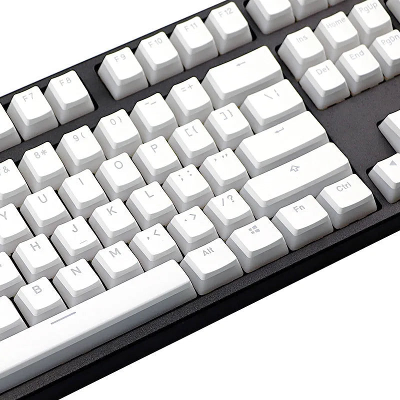 White PBT pudding keycaps 141-key set for mechanical keyboards with RGB backlighting